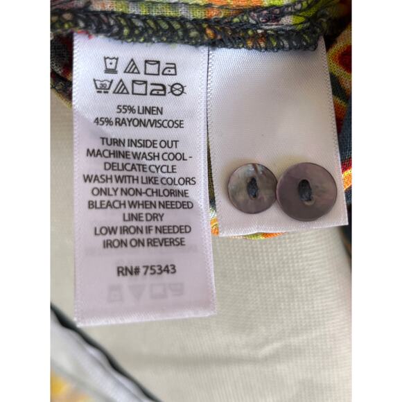 C & C CALIFORNIA Tropical Leaf Patterned Overshirt Swimsuit Cover Up Sz M - Picture 6 of 6